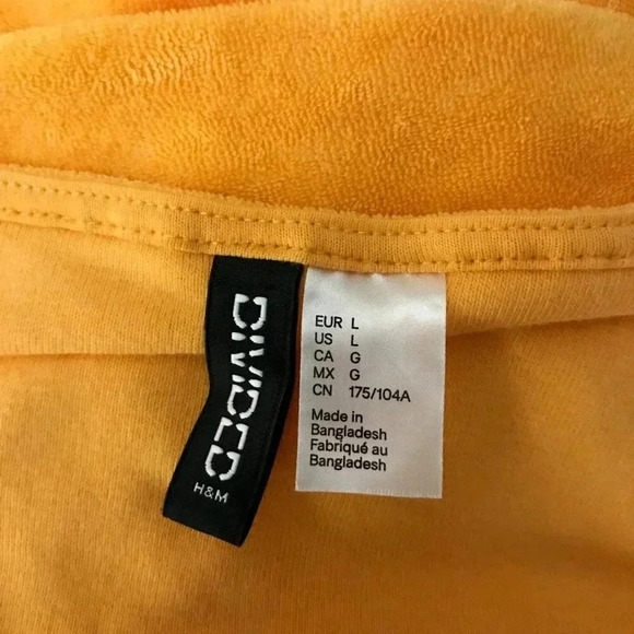 H&M Orange Terry Halter Beach Summer Dress LARGE - Picture 6 of 13